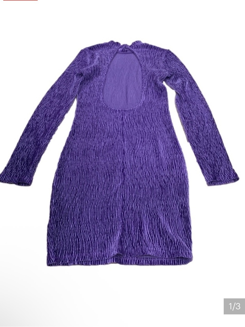 H&M Purple Textured Long Sleeve Mini Dress